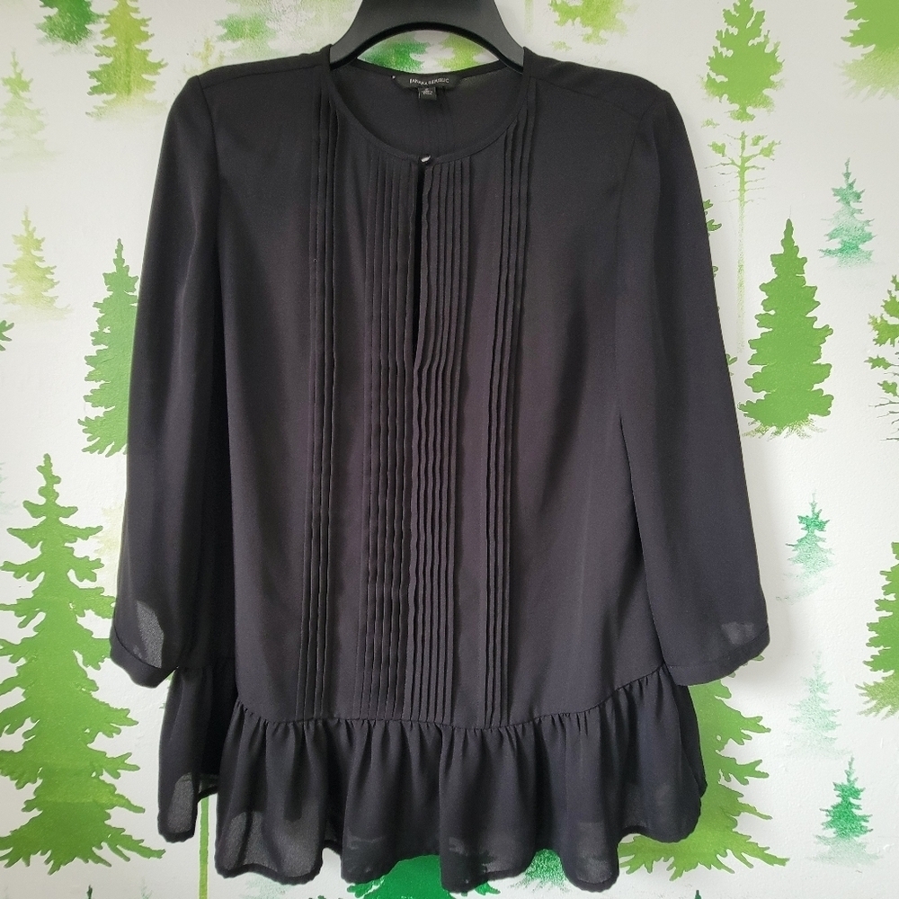Banana Republic Pleaded Peplum Hem Top.